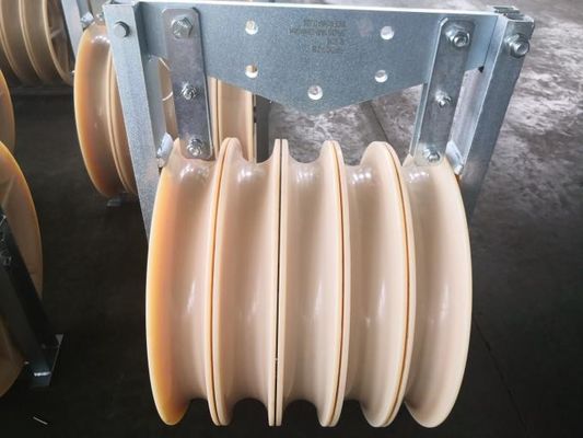 Aluminium/Nylon Stringing Pulley Blocks untuk Dua/Tiga Stranded Konduktor, 300-900mm2, 40-105KN
