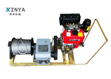 8 Ton Single Drum Mesin Bensin Didukung Winch Cable Winch Puller
