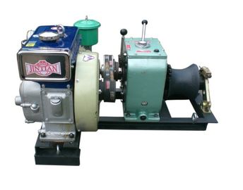 Beli 4HP penggulung kabel Winch Penarik Dengan Diesel Engine Power motor online manufacture