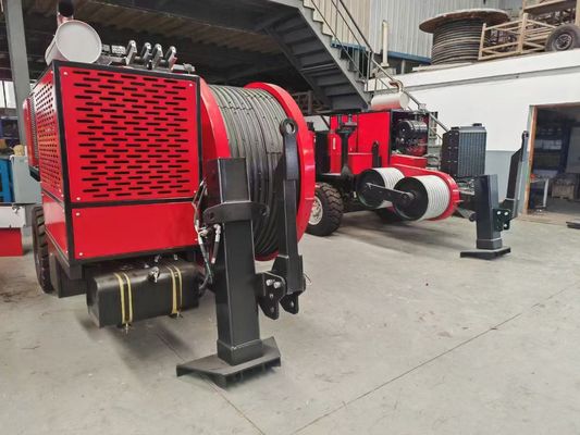 SA-YQ60 60KN Hydraulic Kabel Puller Dengan Mesin Diesel Untuk Stringing Konduktor