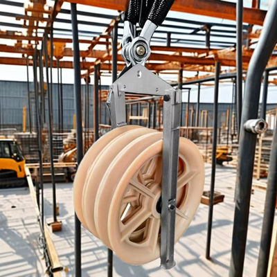 Diameter Besar Pinggang Nylon Pulley Stringing Blok Disesuaikan OEM Timing Stringing Pulley Transmisi Daya Listrik Pulley
