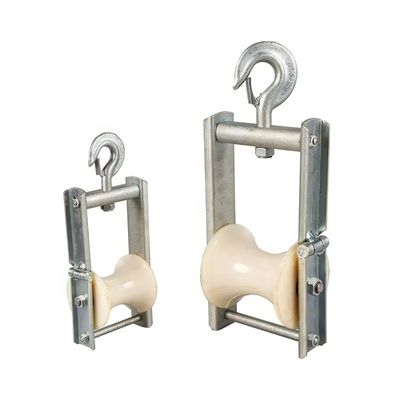 Roller Tarik Kabel Udara yang awet Dengan Aluminium Nylon Sheave Blocks Bunch Conductor Block